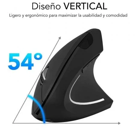 Subblim Glide Vertical Ergo Dual Ratón Inalámbrico Negro